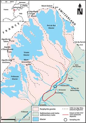 Radiocarbon Dating for the Reconstruction of the 1717 CE Triolet Rock Avalanche in the Mont Blanc Massif, Italy